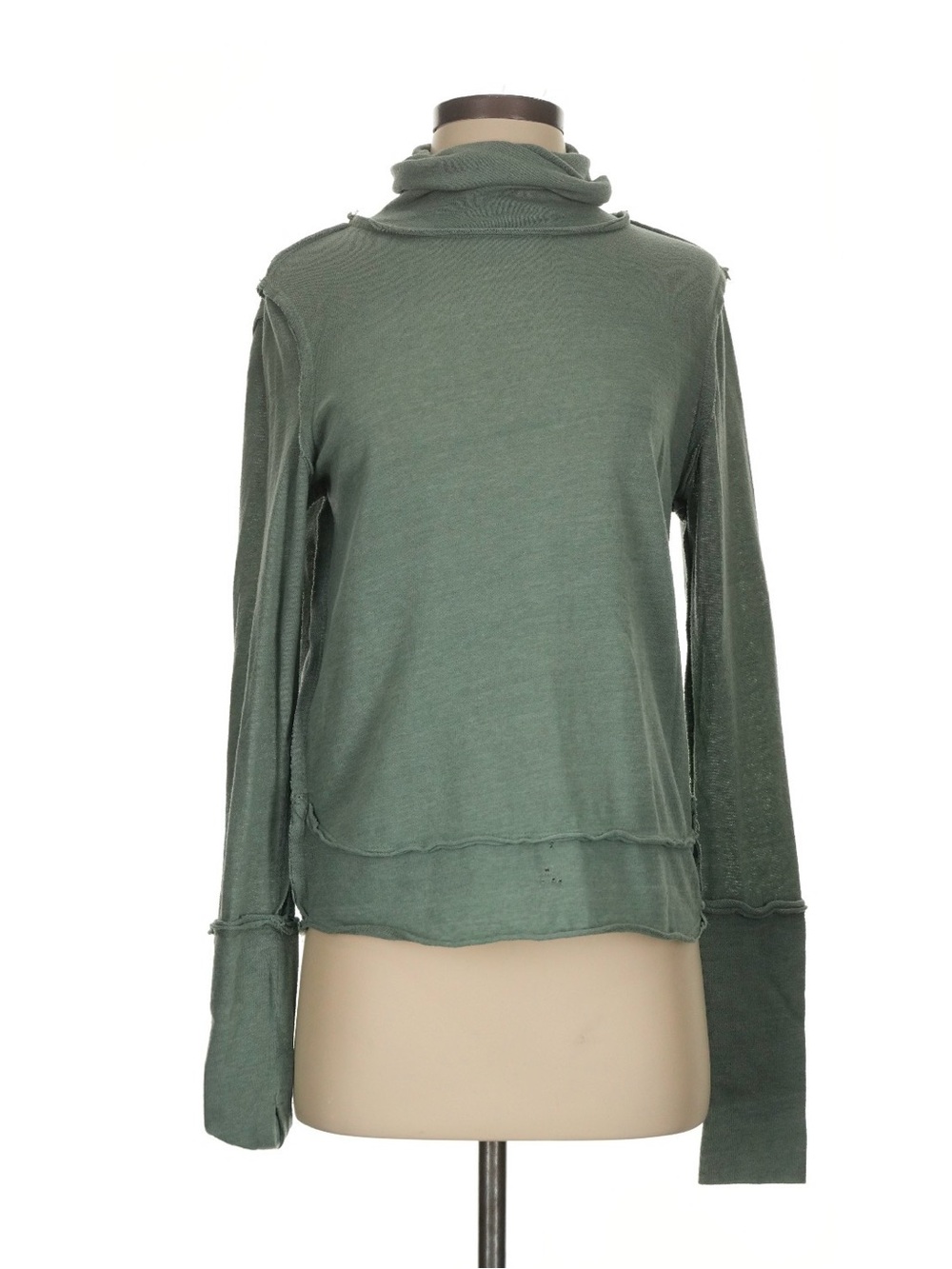 We the Free Soft Green Women's Long-Sleeve Turtleneck Top